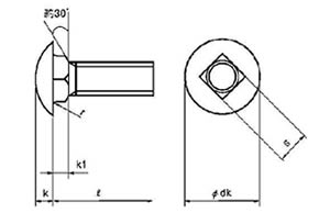 角根丸頭ボルトの規格