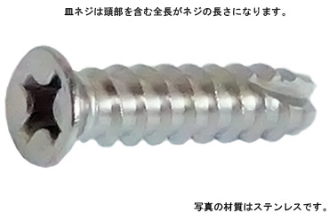 2種タッピンみぞ付 (B1タッピンねじ) | 十字穴付（＋）Ｂ１皿 小頭