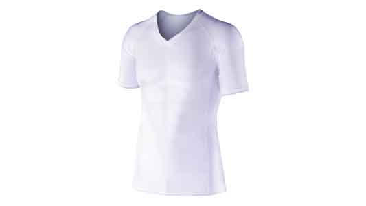 冷感Vネック半袖JW-622白