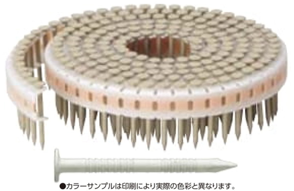 垂直プラ連結釘カクテルネイル　リング釘・アイボリーホワイト