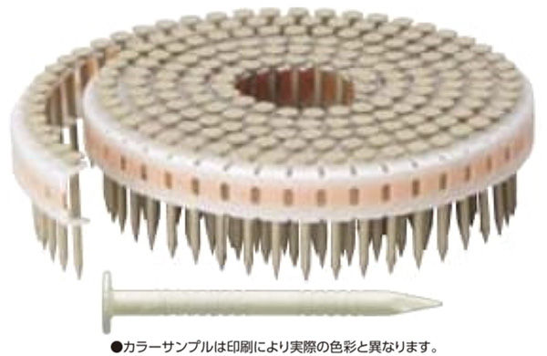 垂直プラ連結釘カクテルネイル　リング釘・クリーム
