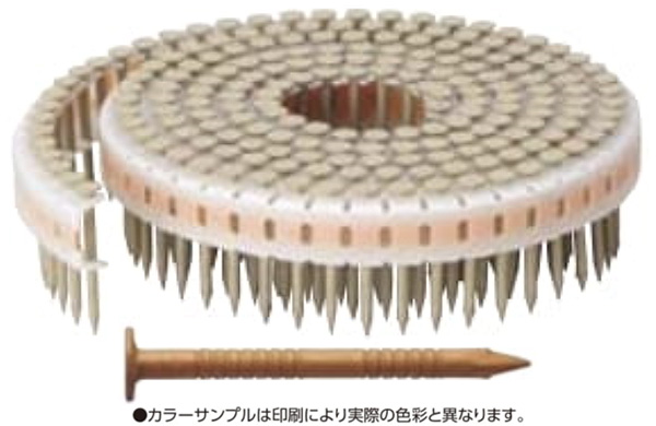 垂直プラ連結釘カクテルネイル　リング釘・オレンジ
