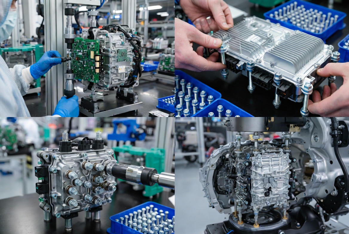 EV制御装置（インバータECU・PCU）製造工程と使用締結部品一覧